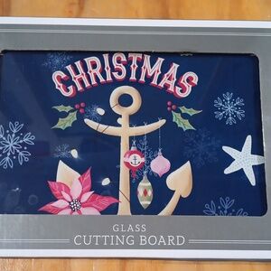 Christmas Glass Cutting Board Nautical